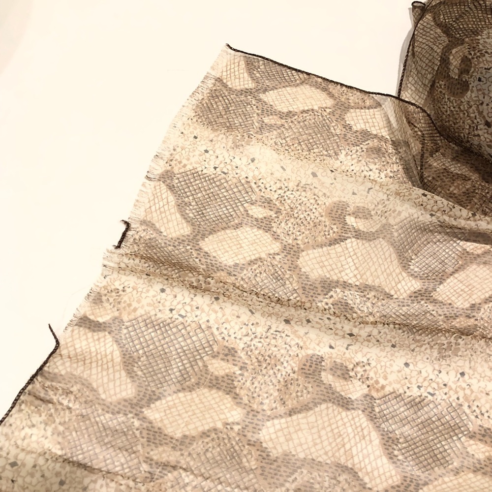 Sheer Oversize Python Print Scarf - image 2